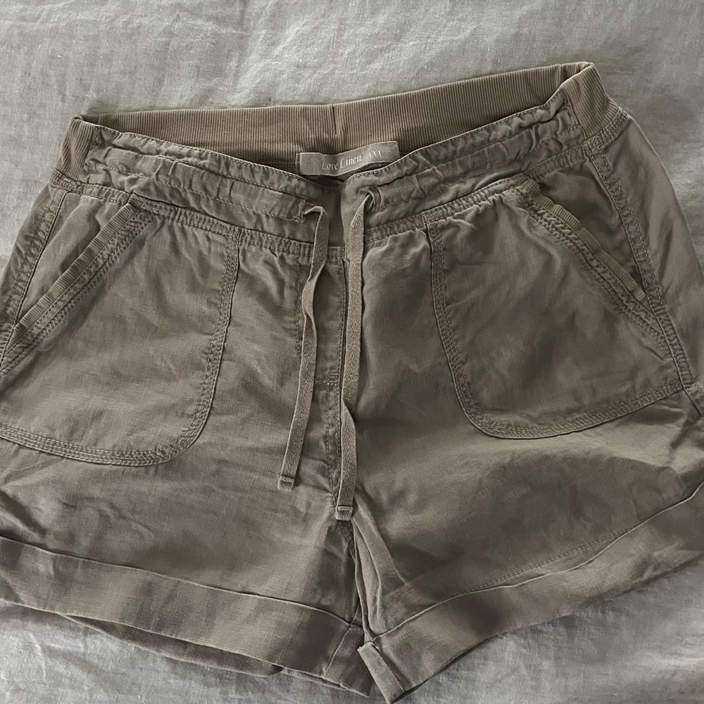 Khaki Cargo Shorts with Relaxed Fit and Drawstring Waist